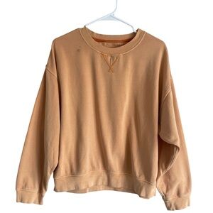 American Eagle Distressed Oversized Boyfriend Sweatshirt Pullover Top Peach Sz M